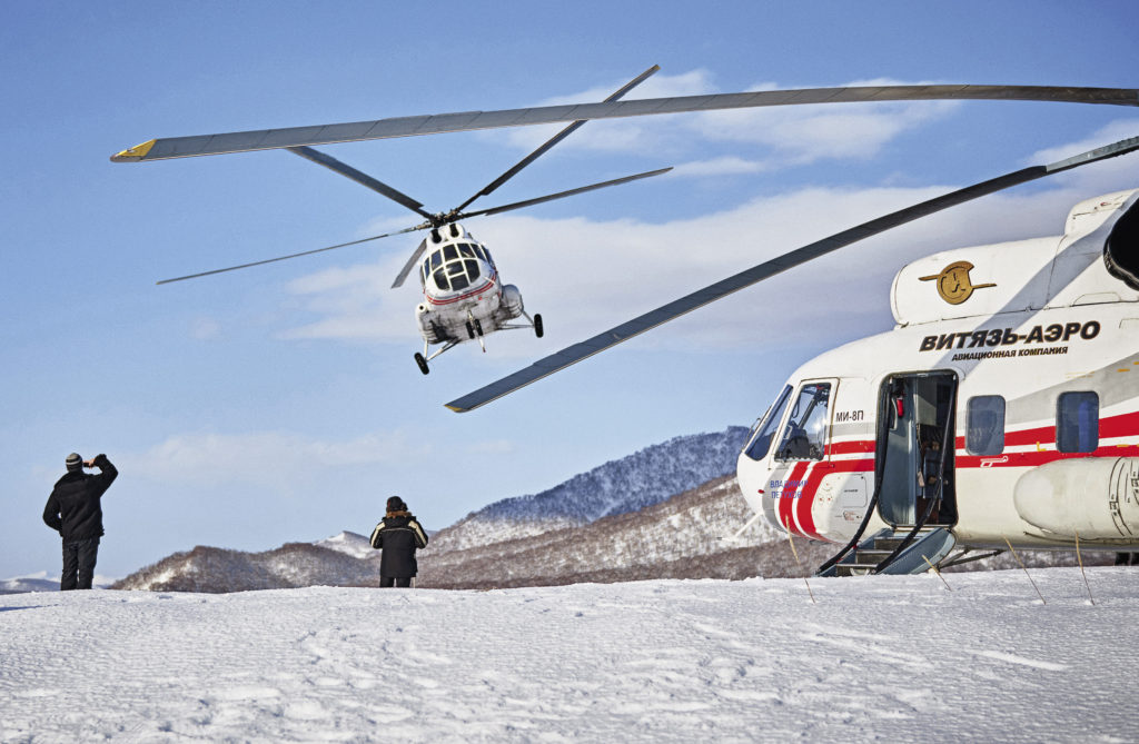 Vityaz- Aero has a monopoly on helicopter flights on the peninsula, with 30 Mi-8 helicopters and its own heliport.