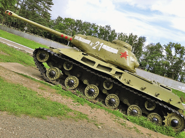 World War II tanks stand at the Lenin- Snegiryov Military- Historical Museum.